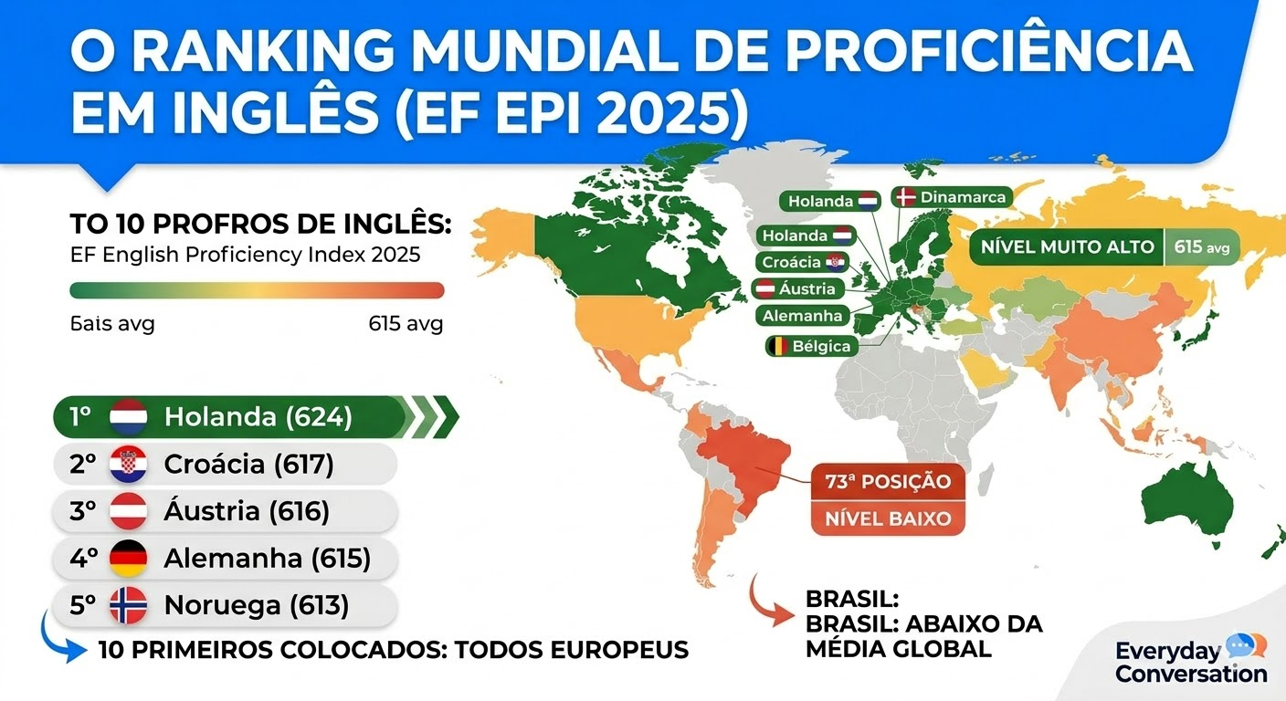 Ranking Mundial de Profici&ecirc;ncia em Ingl&ecirc;s - EF EPI 2025